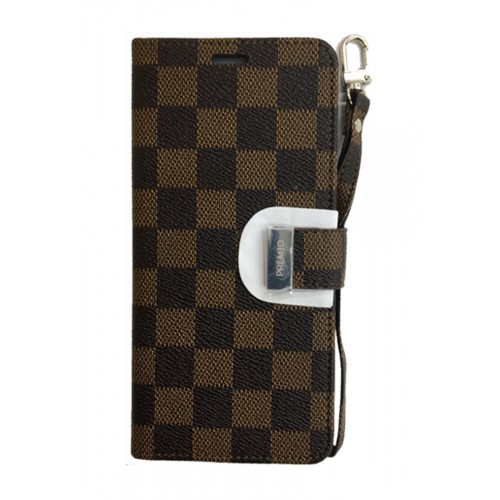 Samsung Galaxy S22 Premio Wallet Checker Brown